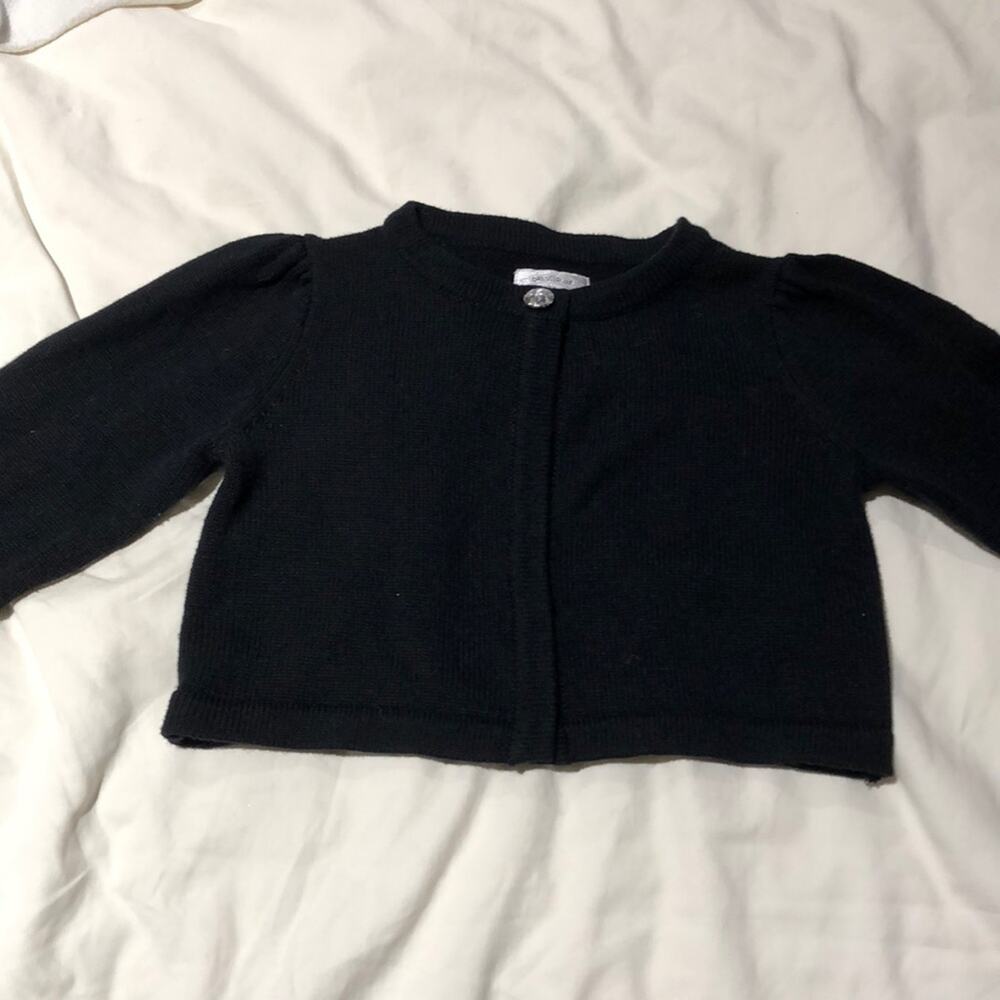Gymboree 2t bling button black puff sleeve worn 1